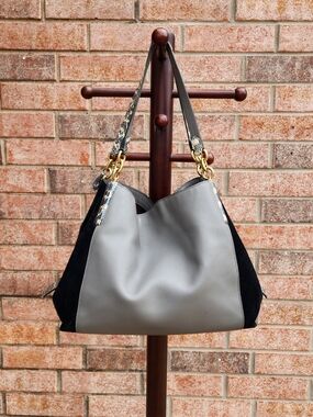 RARE ✨ Coach Dalton 31 Colorblock Metallic Leather Suede Exotic Snakeskin Bag